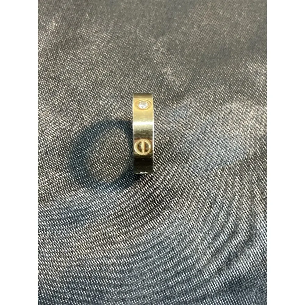 Authentic Cartier Love Ring 18K Yellow Gold 3 Diamonds Band Size 54 / US 7